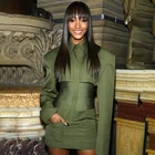A3525 MIGO Green 2020 new style long sleeve elegant mini casual dress for women wear