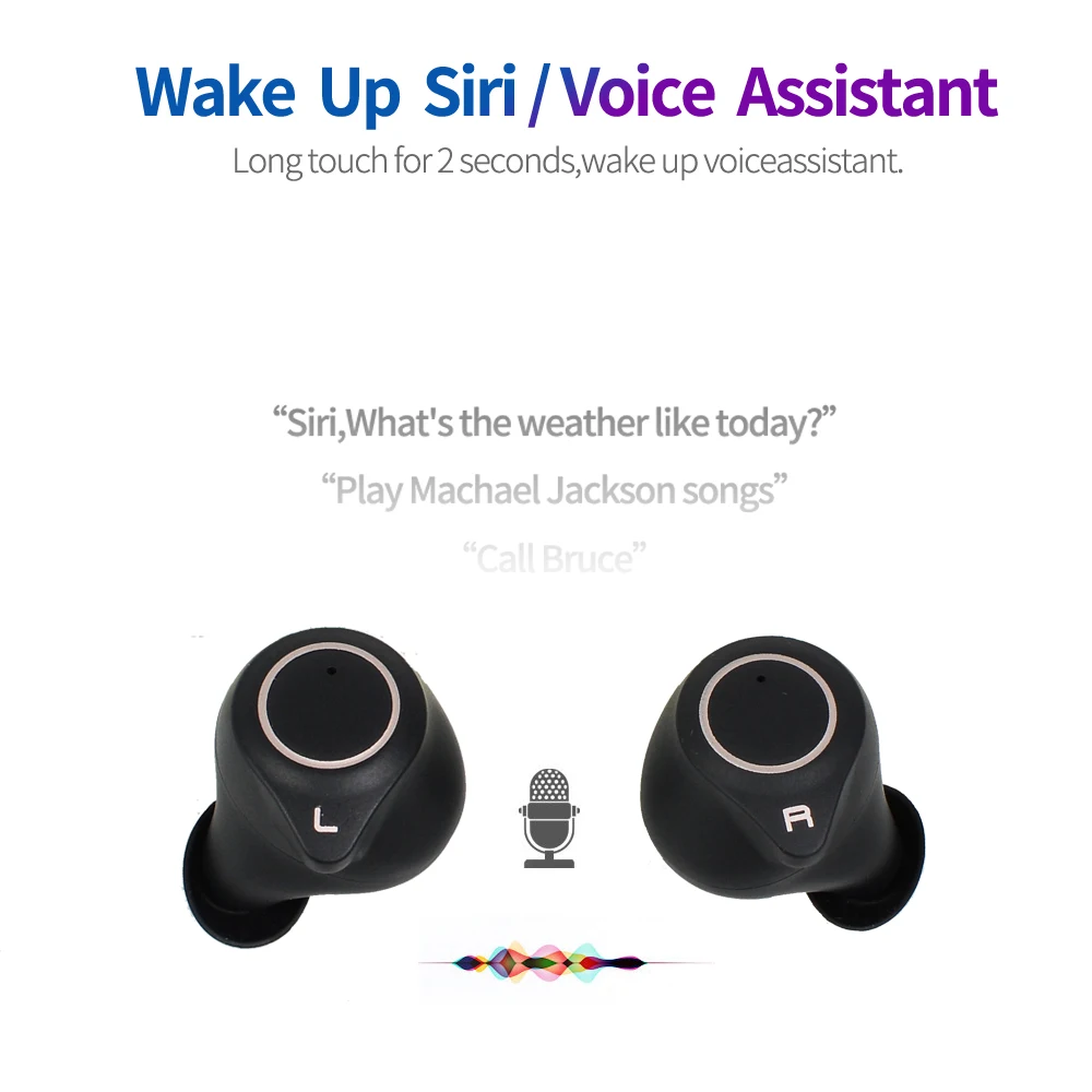 2019 Brand Customization Preferred W1 TWS BT V5.0 Wireless in Ear Earbuds Wake up Siri Earphone with Charging Box - ANKUX.COM