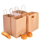 Custom Food Grade Bakery Take Out Food Packaging Brown Craft Kraft Paper Bags