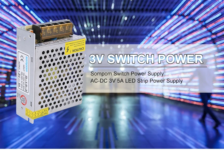 SOMPOM 220V input output dc 3v 5a 15w transformer switching power supply