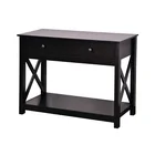 Rectangle black wooden tea table design MDF chinese tea table modern coffee table