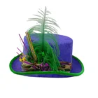 Holiday Purple Wholesale Women's Holiday Premium Purple Top Hat With Feather