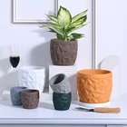 Pot Pots With Tray Custom Nordic Style Modern Cement Planter Pot Container Cheap Concrete Flower Pots With Cement Tray
