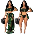 2019 Hot Sale Tropical Sexy Swim Suit Bikini 3 Piece Swimwear Beachwear Sets For Women