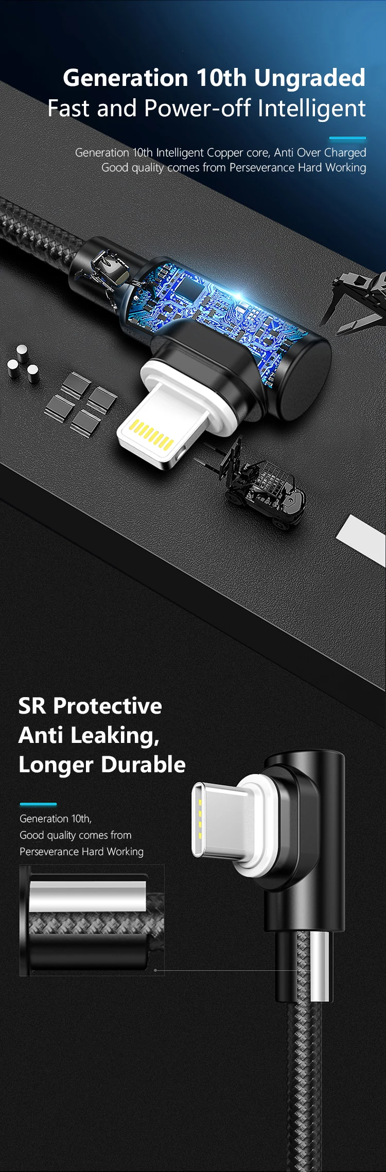 Toughest For Apple iPhone USB C 3in1 Fast Charging Cable - ANKUX.COM