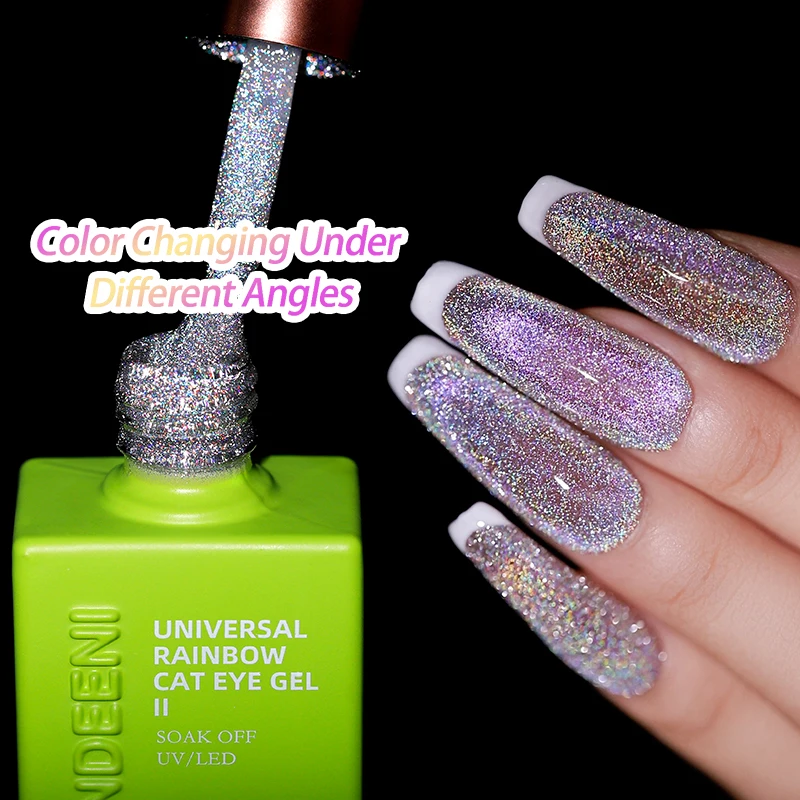 Vendeeni Rainbow Glitter Magnet Cat Eye Holographic Sparkle Diamond