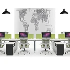 Customize simple office cubicles workstation call center table funiture for 4 people