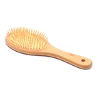 Professional paddle hair makeup portable recycle bamboo hair brush with hanging hole