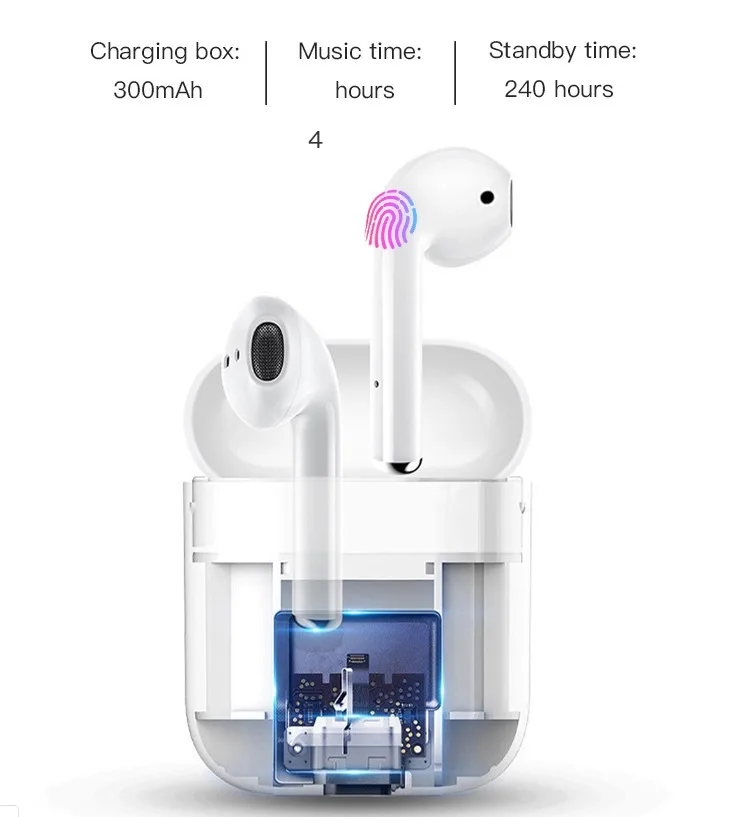 i888 TWS Blue tooth 5.0 Earbuds i7s TWS Earphones Touch Control Wireless Charging Binaural Calling Headphones - ANKUX.COM