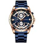 Waterproof Watch CURREN Stainless Steel Mechanical Automatic Chronograph Waterproof Luxury Men's Watch