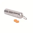Waterproof Pill Box Key Chain Aluminum Pill Box Case Bottle Drug Holder Keychain Key Ring Trinket Keyring Container
