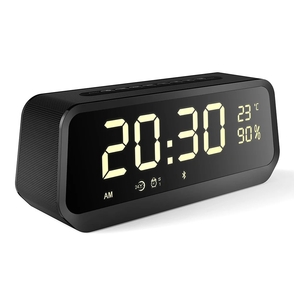 China Suppliers Support TF FM AUX Portable Wireless Wood Bluetooth Speaker With Dual Alarm Clock Home Bluetooth Loudspeaker - ANKUX.COM