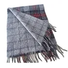 BLUE PHOENIX woven double sided plaid heavy thick 100% wool scarf winter woman