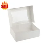 Height White Kraft Paperboard Auto-Popup PVC PET Clear Window Food Packaging Pie Bakery Cake Paper Box