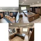 Modern mdf painting l shaped boss ceo manager desk executive wooden office table for office furniture