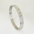 Bangle Oval Roman Bangle Women's Jewelry 18k Stainless Steel Gold Roman Numerals Bangle