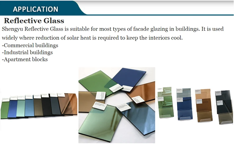 Tinted float glass Sheet Grey Green Reflective Glass for Decoration
