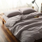 Nordic style simple solid grey color cotton bed sheet pillowcase quilt cover