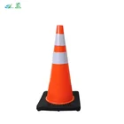 70 cm with reflective film black base road traffic cone