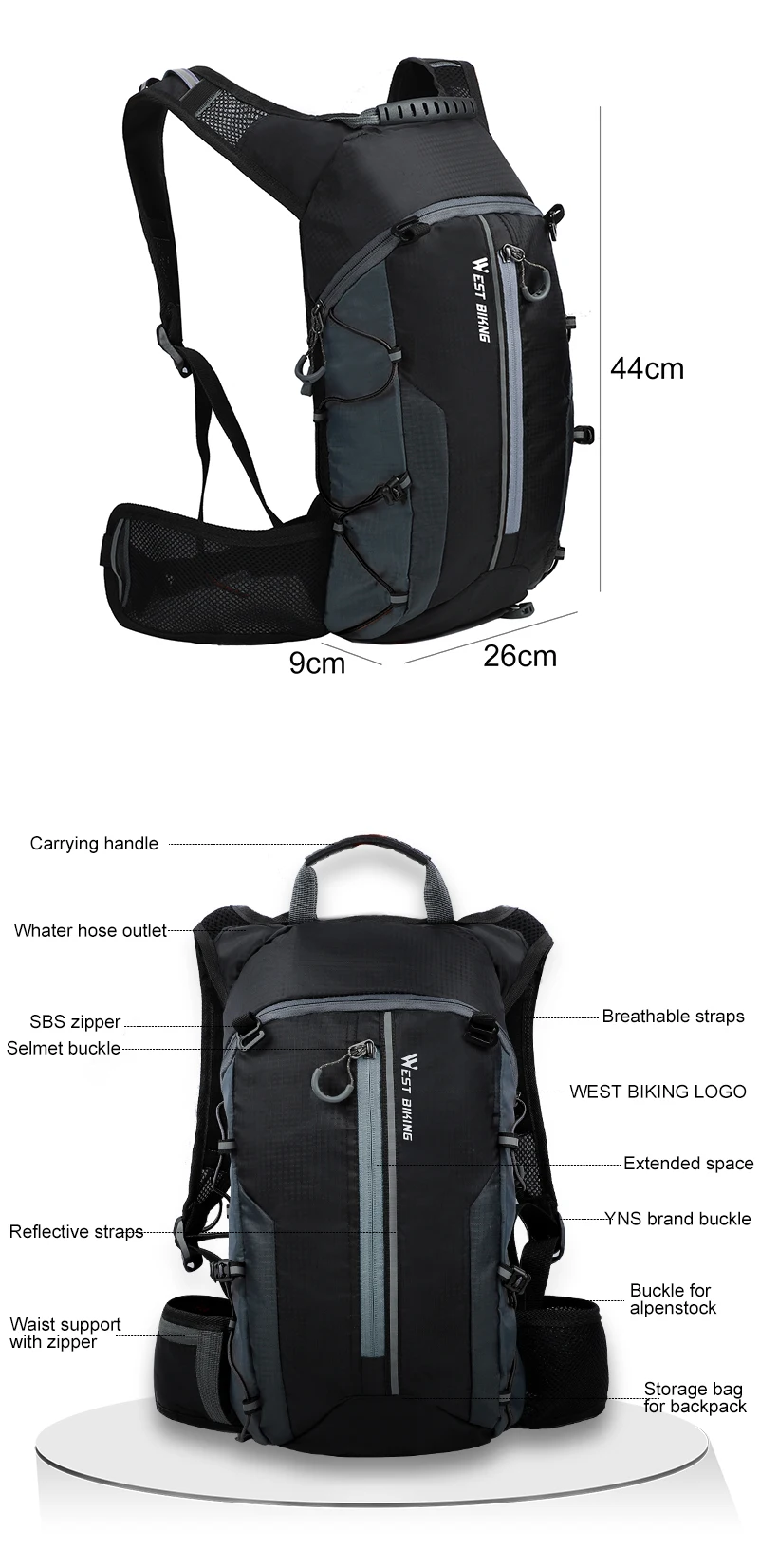 10L Ultralight Portable Folding Bicycle Backpack
