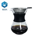 Heat resistant glass coffee share pot drip coffee pot with stainless steel filter