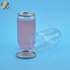 Hot sale transparent PET plastic beverages can for drink soda coffee