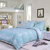 Luxury ian cotton bedding comforter sets plain bed sheets with printing duvet cover