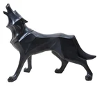 OEM Art Statue Outdoor Decoration Geometric Life Size Statue Large Fiberglass Wolf Statues