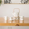 European style teaware luxury marble ceramic tea set with teapot