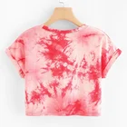 5 Years Warranty Misani Kids Clothing Summer Custom Tee Short Sleeve Tie Dye Girls Crop T Shirt Girl Tie Dye Tshirt