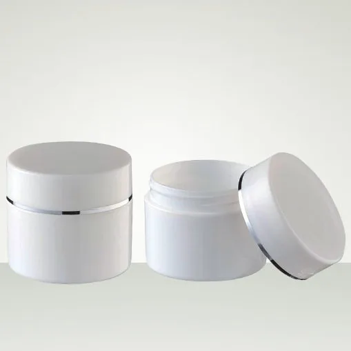 custom design white 50ml cosmetic skincare face cream container empty plastic jar