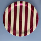 Plates Plate White Red Metallic Striped Paper Plates Disposable Tableware For Birthday Wedding Party Supplies