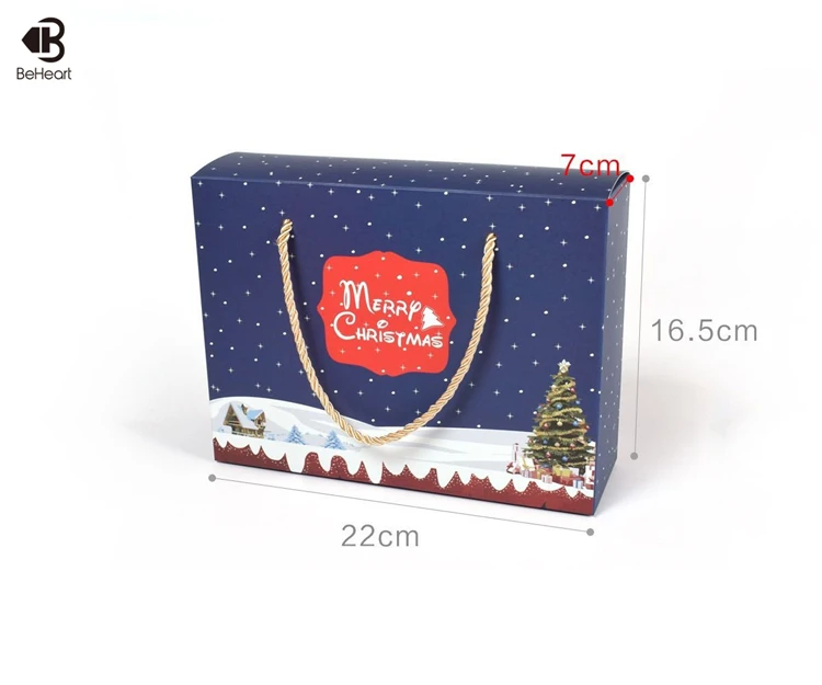 red christmas eve gift box portable paper candy apple packaging