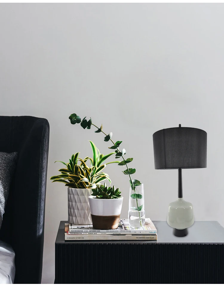 Nordic modern hotel bedroom bedside table lamp metal decorative ceramic lighting table lamp