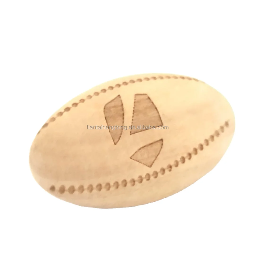 5030mm Lotus Wood Oval Rugby Ball Wooden Oval Beads With Logo