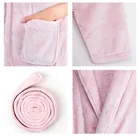 Coral Branded Personalized Solid Design Coral Fleece Bathrobe Custom Branded 100% Polyester Bathrobe