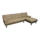 Cheapest sofa bed with folding tea table living room furniture half PU leather sofa cum bed/sofa sets
