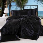 Comforter Comforter Set Girl Luxury King Size Black Green Girl Silky Satin Bedding Comforter Sets