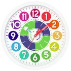 Number Clock For 12 Inch Colorful Children Embossed Number Teaching Wall Clock For Kindergarten Classroom Learning Clock
