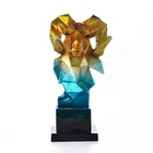 home table decoration abstract and realistic resin sheep bust geometrical animal for display your house
