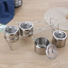 Stainless steel seasoning pot spice jar set with spoon