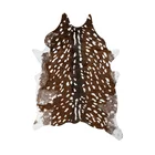 Sheepskin design deer shape jacquard brown white floor faux fur area rugs for living room