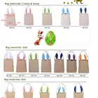 Wholesale New Party Favor Glitter Rabbit Design Egg Carry Easter Basket Burlap with Fluffy Tails