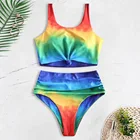2019 New Arrival Bandeau Ladies Split Swimsuit Sexy Print Bikini Tie Swimwear Fashion Beachwear Custom Logo Bikini