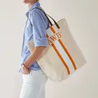 Durable Beach Towel Tote Bag,Tote Grocery Bag,Promotional Shopping Bag with Vegan Leather Handle