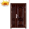 China Security Stainless Steel Stopper Iron Main Design Double Door Decoration