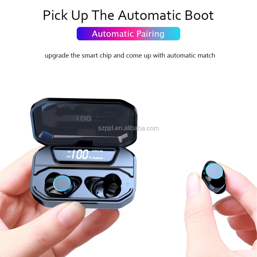 G20 Tws Blue tooth wireless headphones Ipx6 waterproof headphones with LCD screen 3300mAh Smart Power Bank - ANKUX.COM
