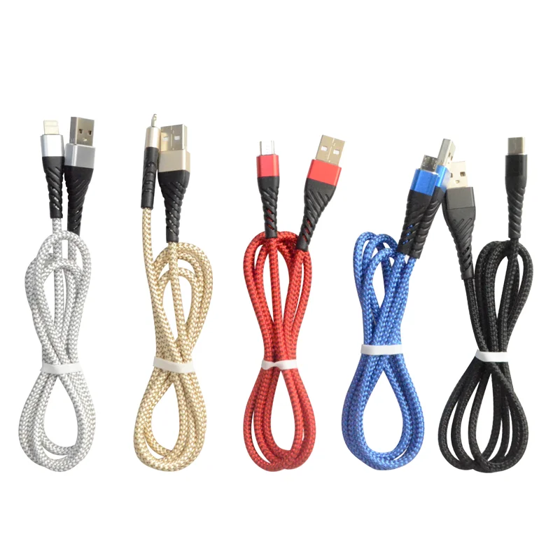 2019 New Style Braided USB Cable 2A Data Cable Phone USB Charging Cable for iPhone, Type C and Samsung - ANKUX.COM