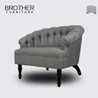 Hotel Modern Wooden Frame Lounge Sofa Single Seater Velvet Armchair