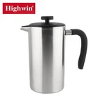 Stainless Steel double wall la cafetiere french press 350/800/1000ML dishwasher safe coffee maker